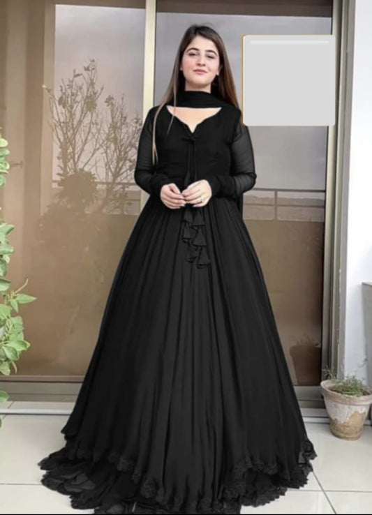 Two Layer Border Front & Back Lace work