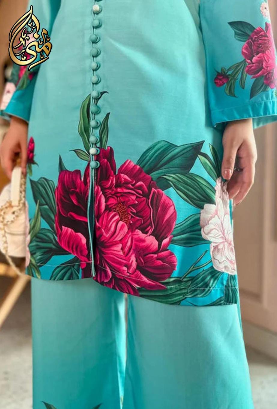 Digital Front & Back Floral Print Co Ord Set 2PCs