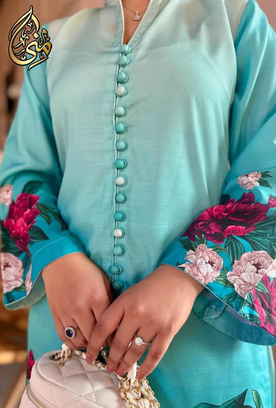 Digital Front & Back Floral Print Co Ord Set 2PCs