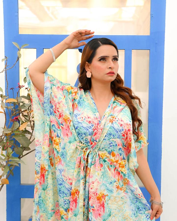 MULTI FLORAL MAXI KAFTAN
