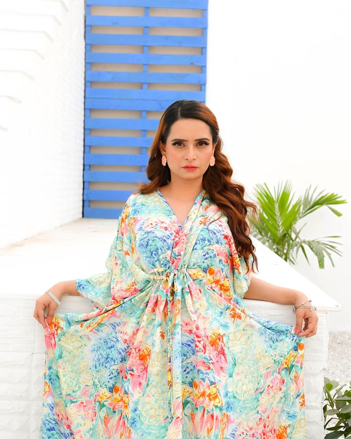 MULTI FLORAL MAXI KAFTAN